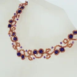 Necklace Rose Gold filled 14K - Arabesque Amethyst-Golden - Necklace Rose Gold filled 14K - Rose Gold filled 14K